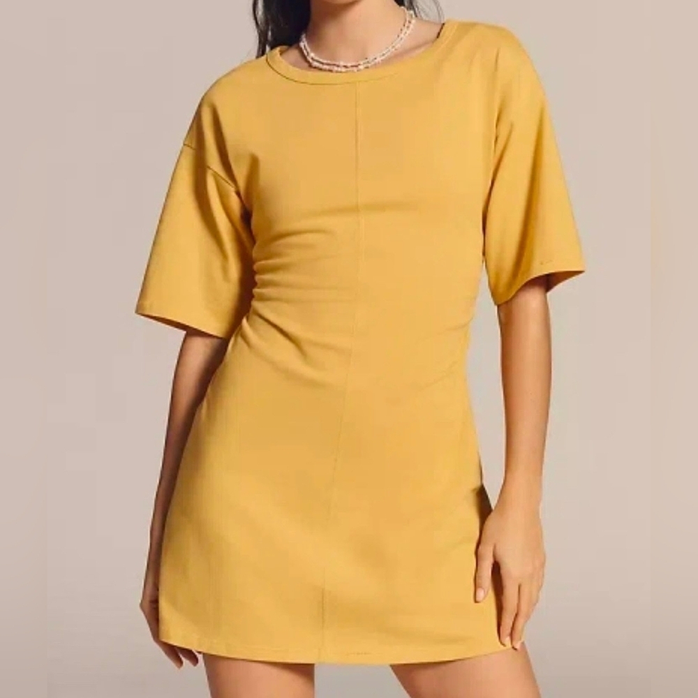 Daily Practice Field Day Short-Sleeve T-Shirt Mini Dress, Golden Hour Yellow, XS